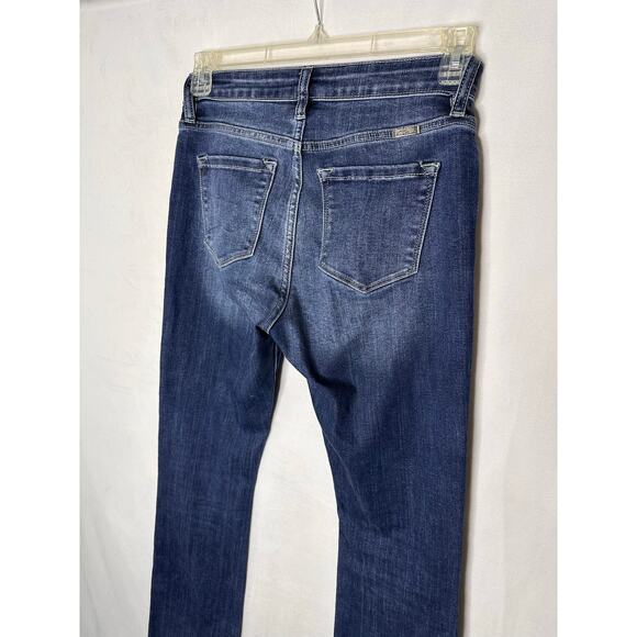 Kancan Jeans High Rise bootcut Medium Dark wash denim Stretch Whiskered Size 27 - Picture 4 of 5